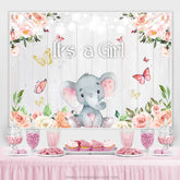 Lofaris Pink Light Floral Its A Girl Spring Baby Shower Backdrop